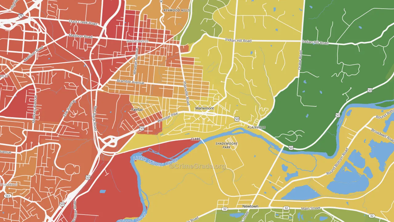 Mariemont, OH Map of Drug-Related Crime Rates