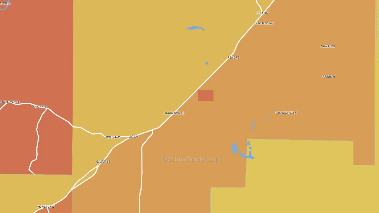 Marienville, PA Map of Drug-Related Crime Rates