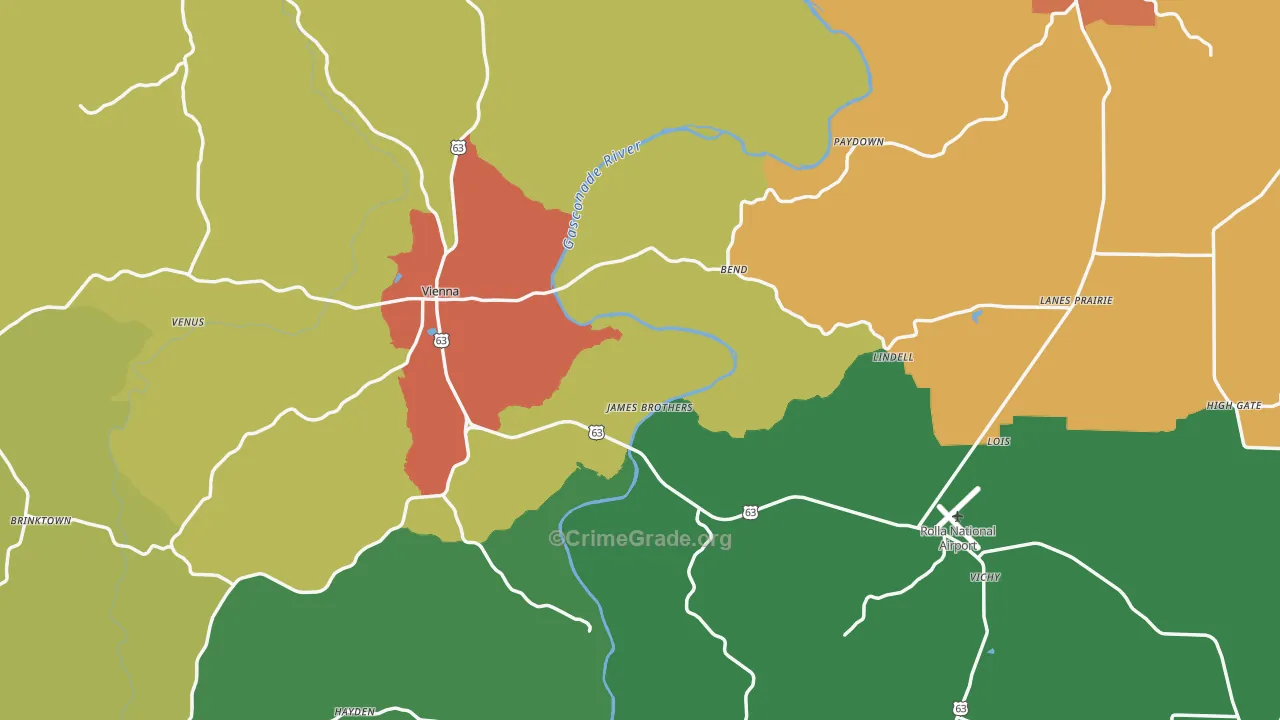 Maries County, MO Map of Drug-Related Crime Rates