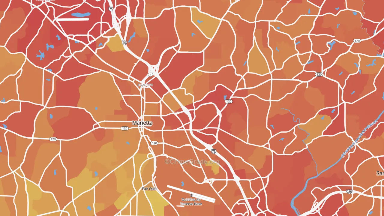 Marietta, GA Map of Drug-Related Crime Rates