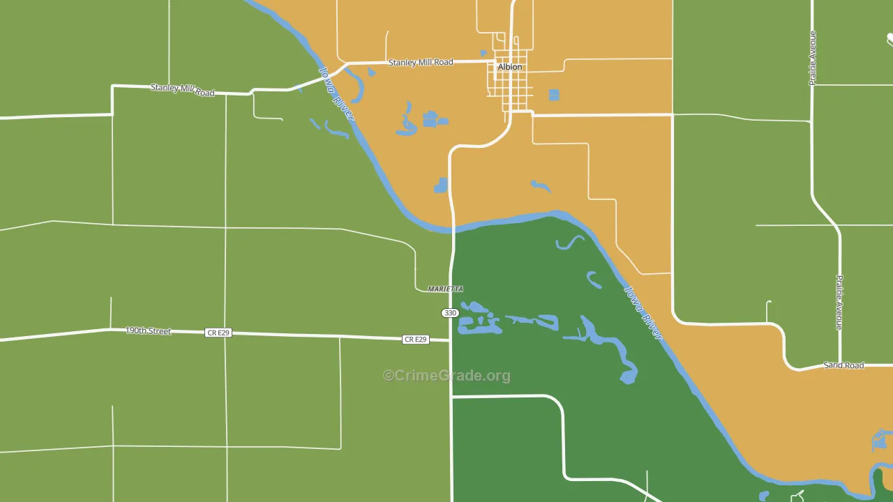 Marietta, IA Map of Drug-Related Crime Rates