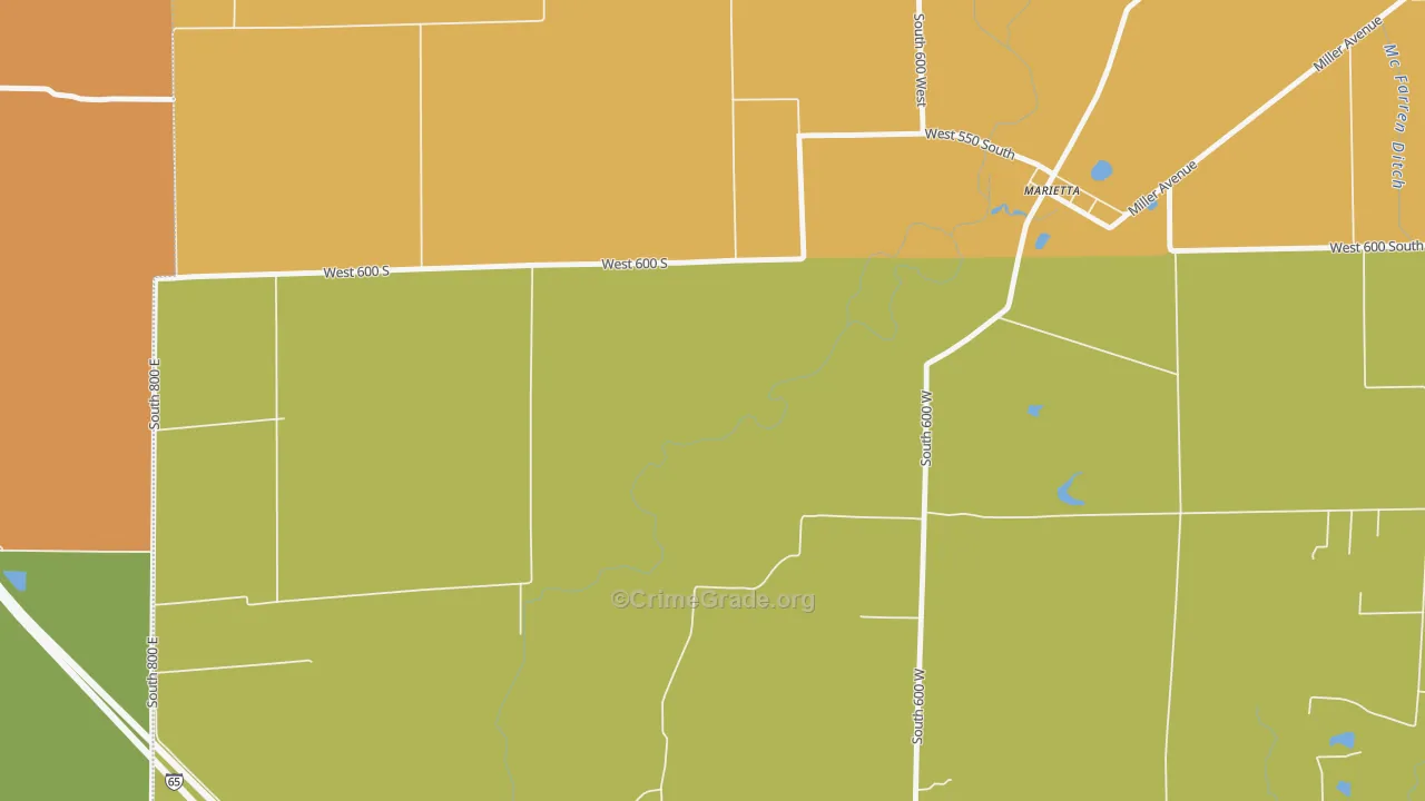 Marietta, IN Map of Drug-Related Crime Rates