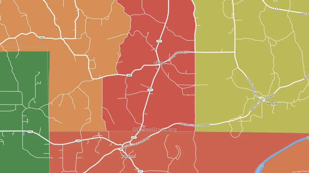 Marietta, MS Map of Drug-Related Crime Rates