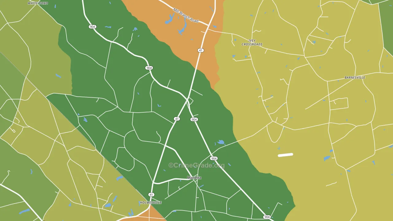 Marietta, NC Map of Drug-Related Crime Rates
