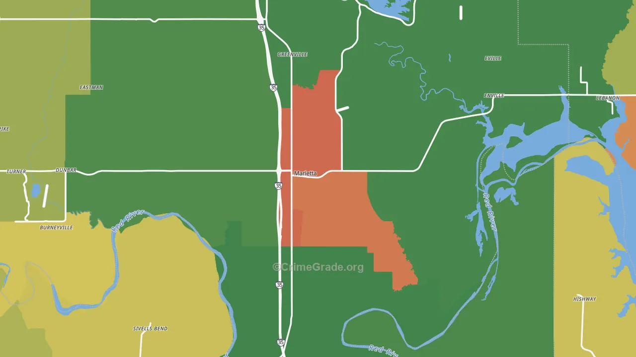 Marietta, OK Map of Drug-Related Crime Rates