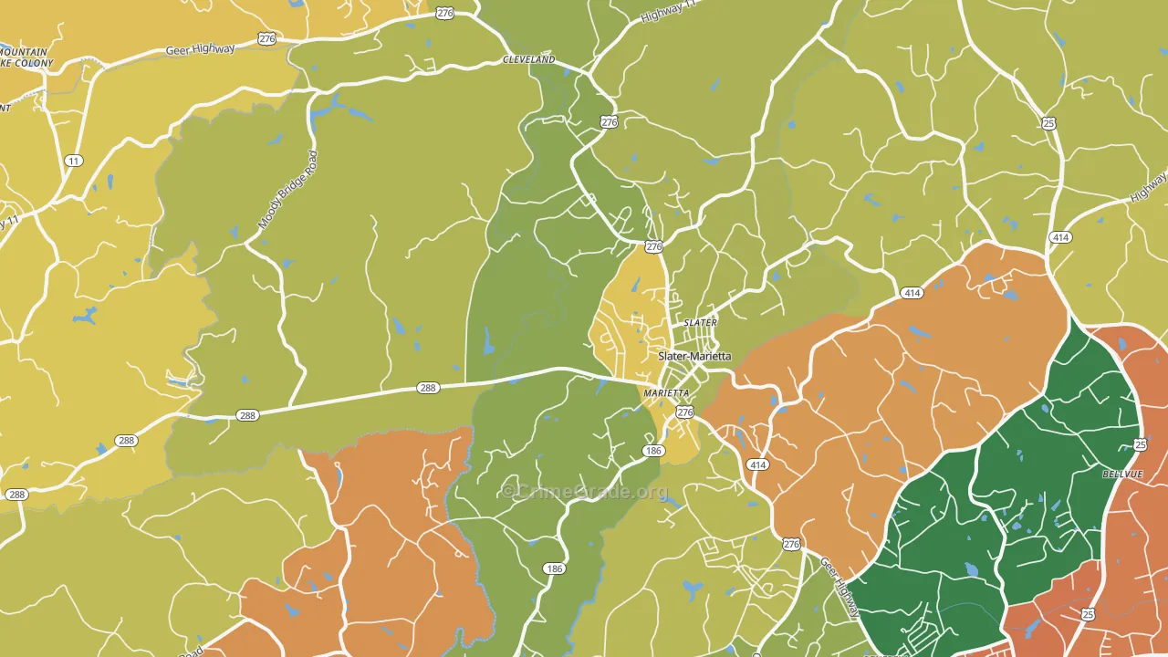 Marietta, SC Map of Drug-Related Crime Rates