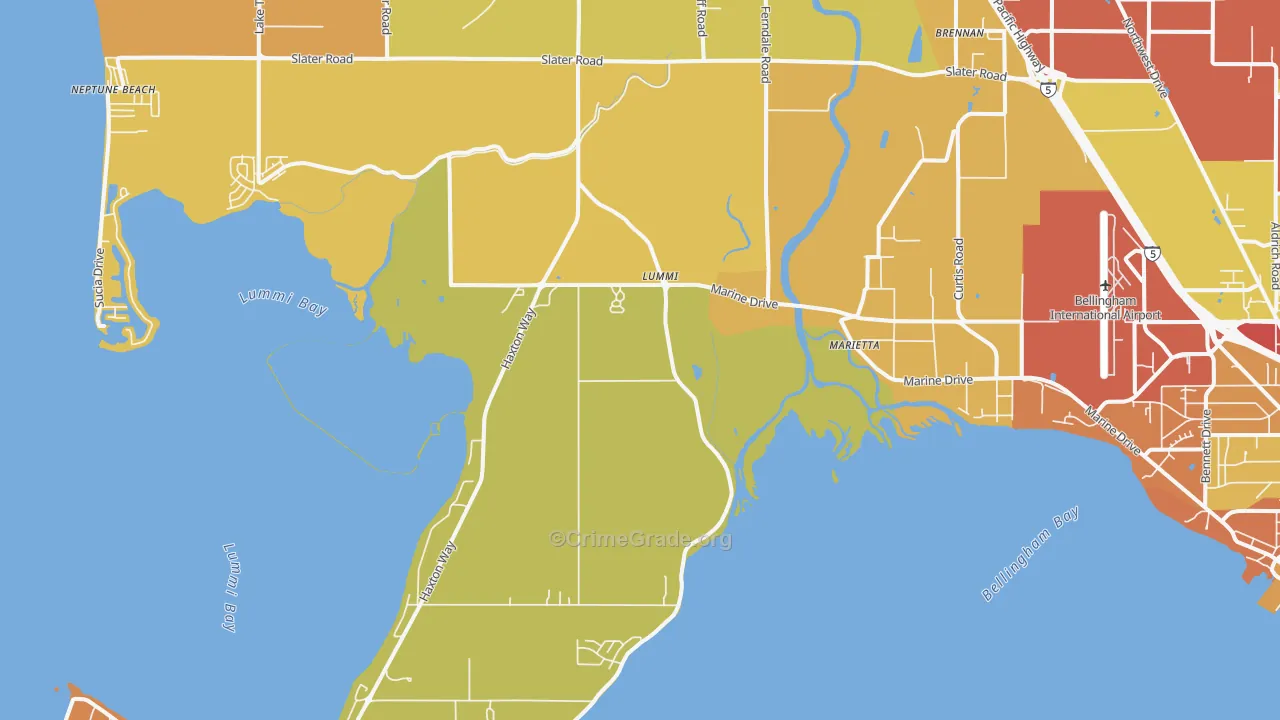 Marietta, WA Map of Drug-Related Crime Rates