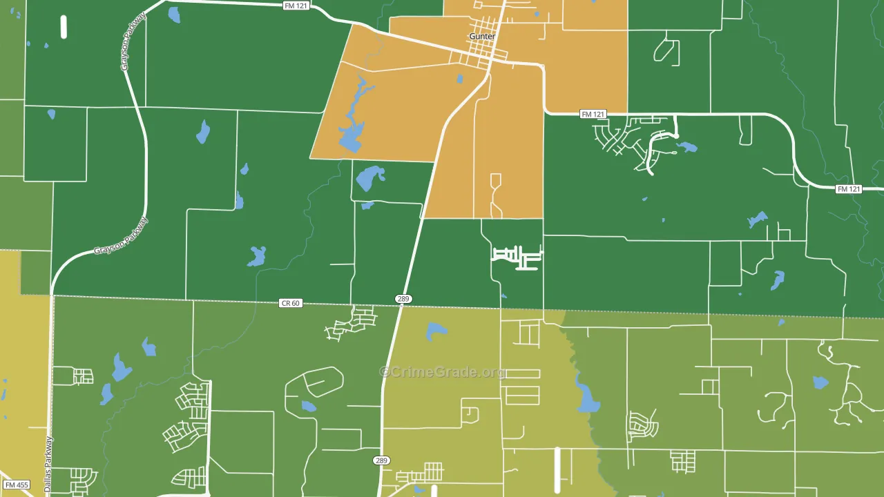 Marilee, TX Map of Drug-Related Crime Rates
