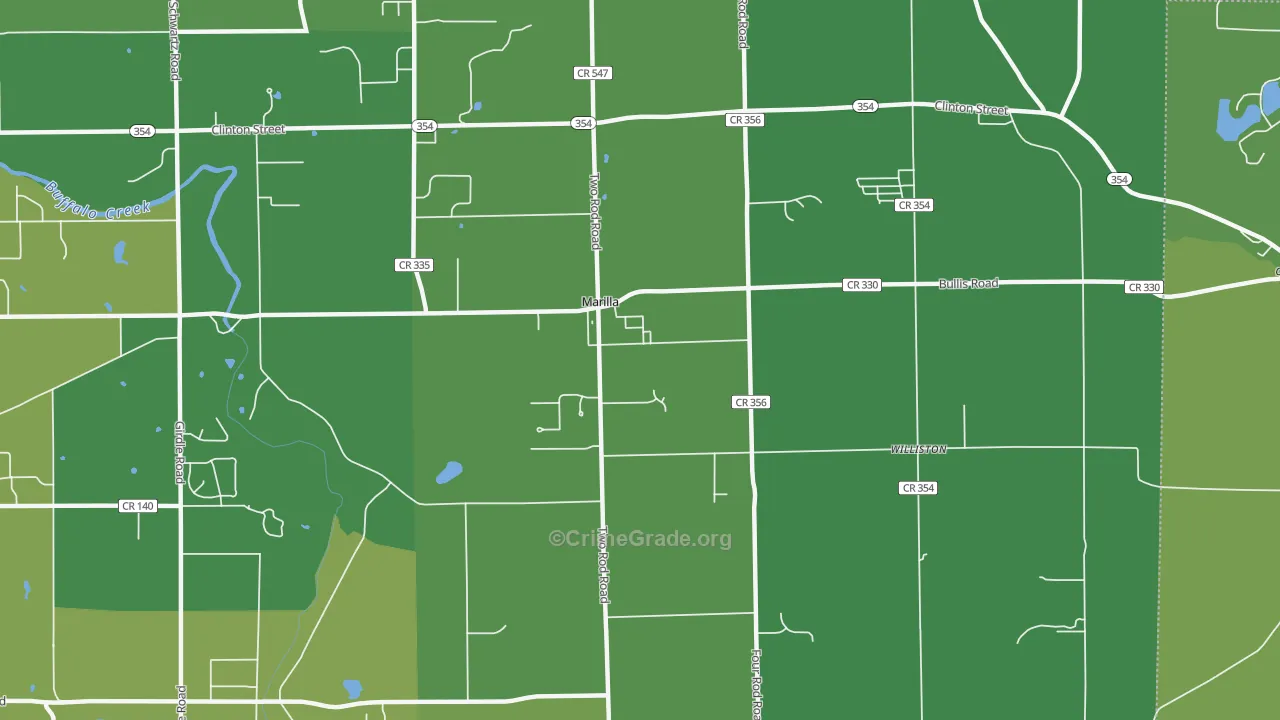 Marilla, NY Map of Drug-Related Crime Rates