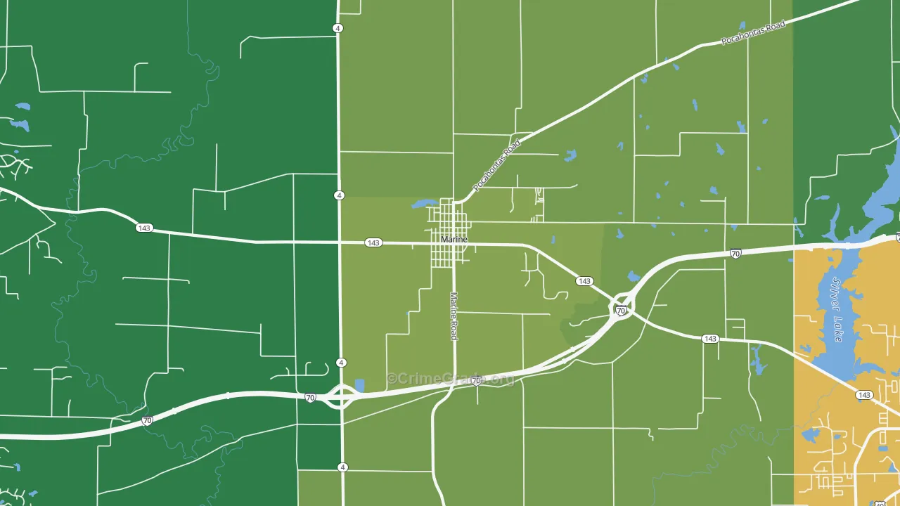 Marine, IL Map of Drug-Related Crime Rates
