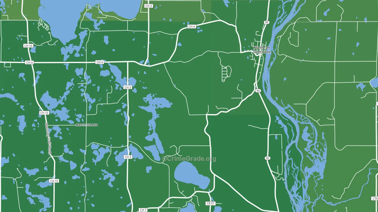 Marine On St. Croix, MN Map of Drug-Related Crime Rates