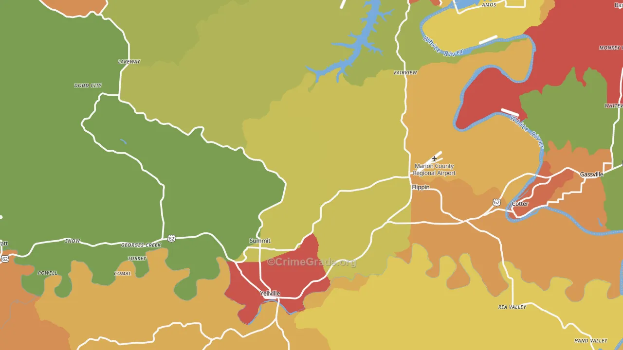 Marion County, AR Map of Drug-Related Crime Rates