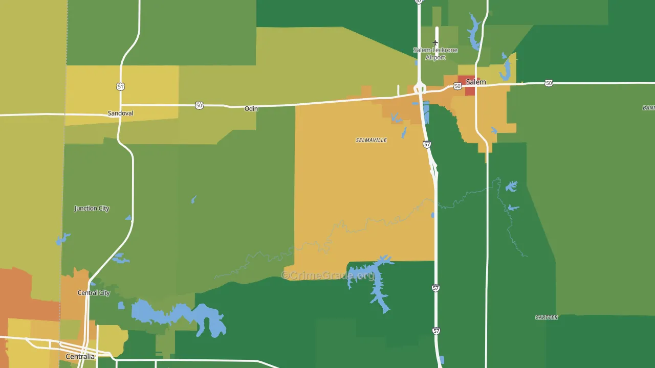 Marion County, IL Map of Drug-Related Crime Rates