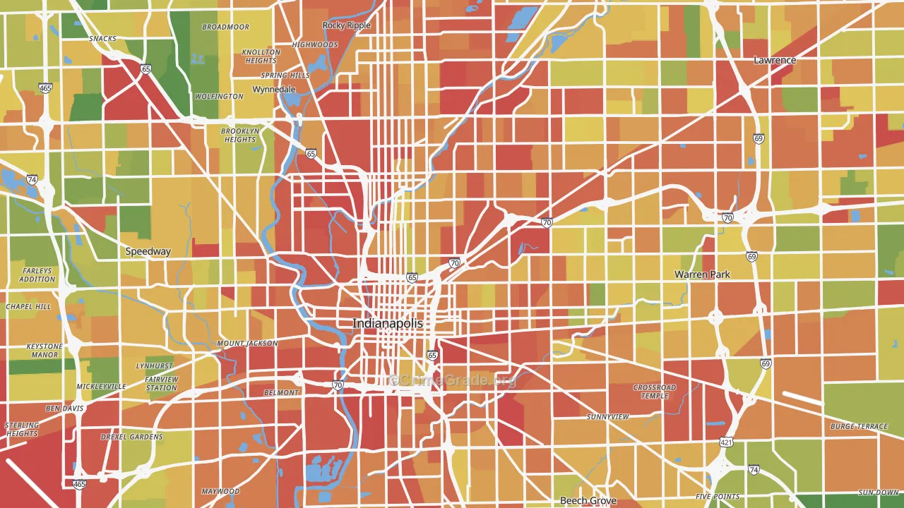 Marion County, IN Map of Drug-Related Crime Rates