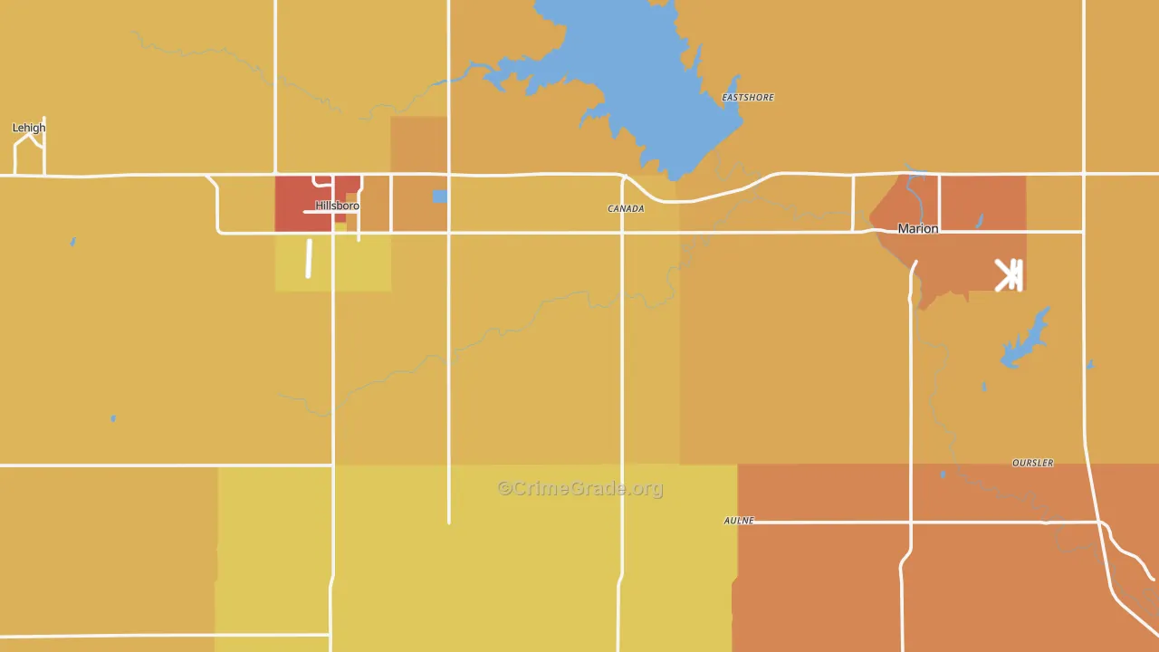 Marion County, KS Map of Drug-Related Crime Rates