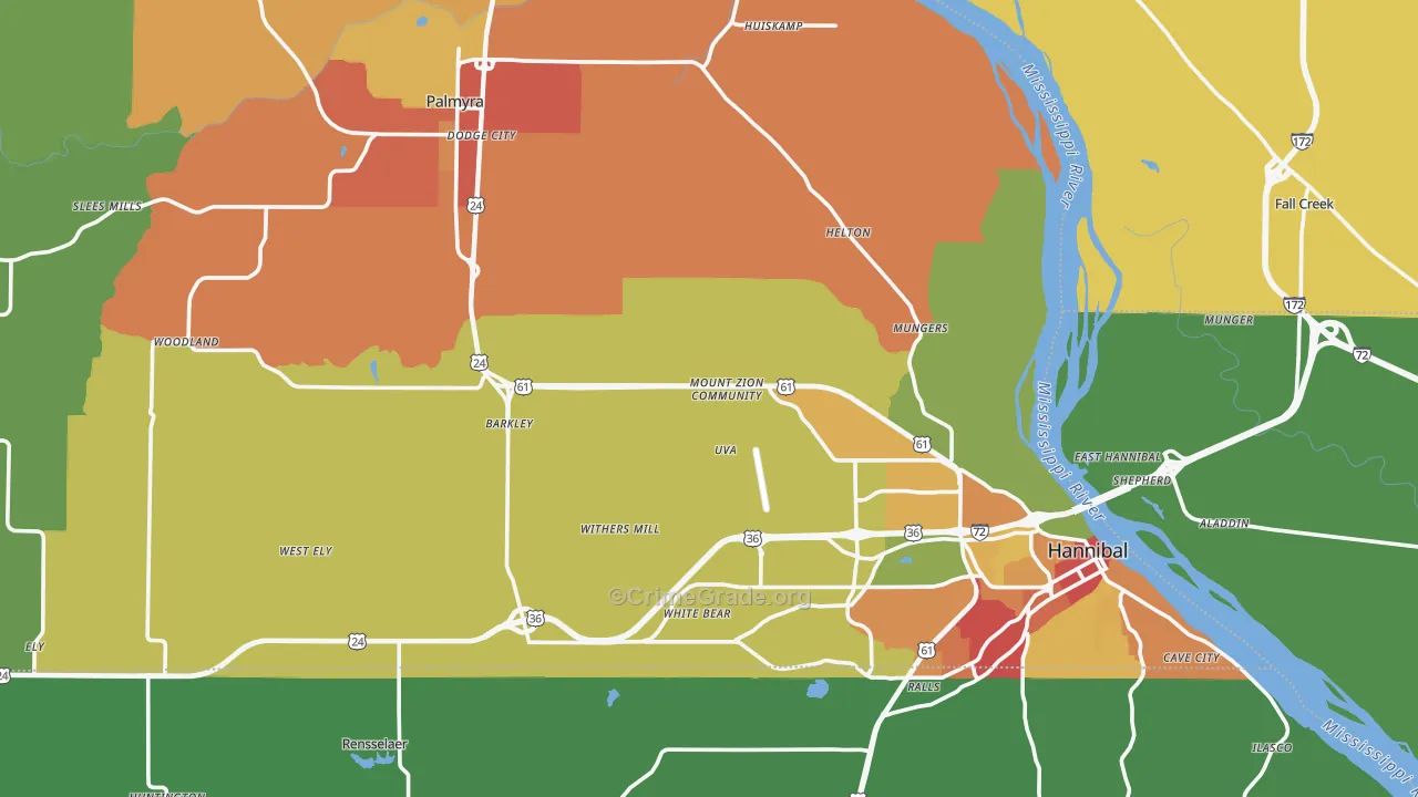 Marion County, MO Map of Drug-Related Crime Rates