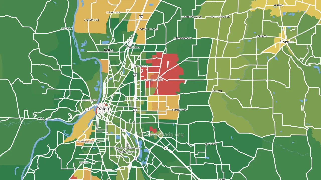 Marion County, OR Map of Drug-Related Crime Rates