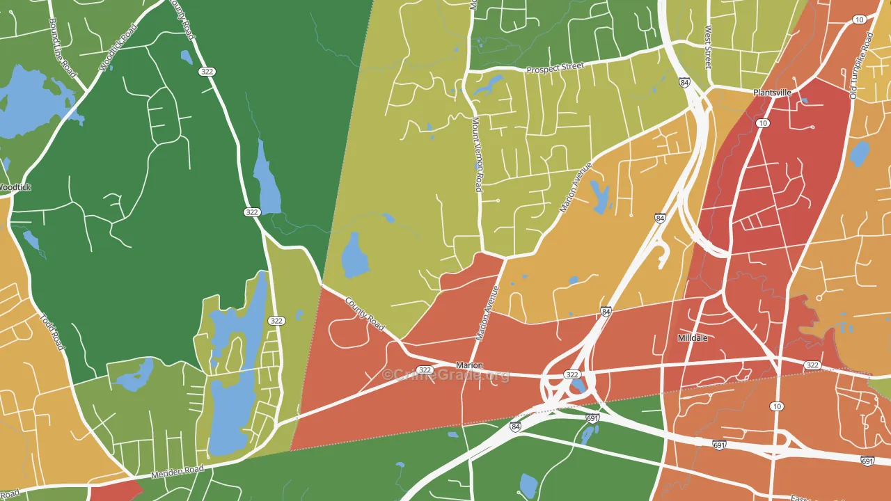 Marion, CT Map of Drug-Related Crime Rates