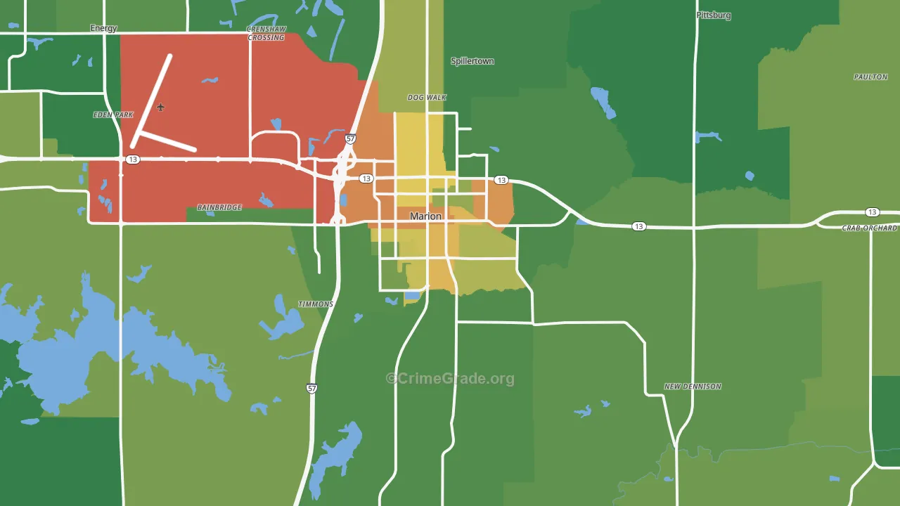 Marion, IL Map of Drug-Related Crime Rates