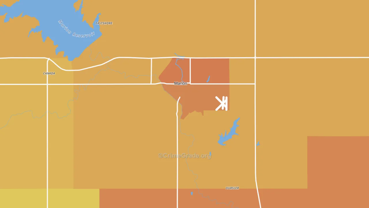 Marion, KS Map of Drug-Related Crime Rates