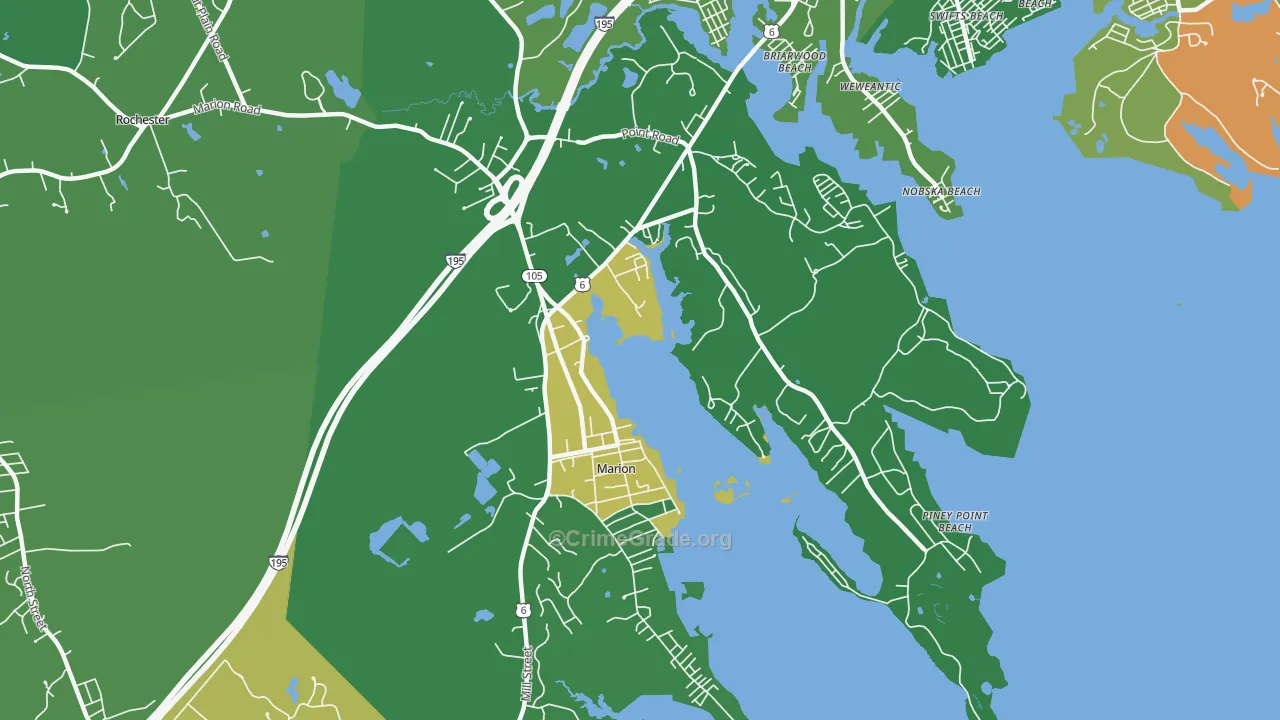 Marion, MA Map of Drug-Related Crime Rates