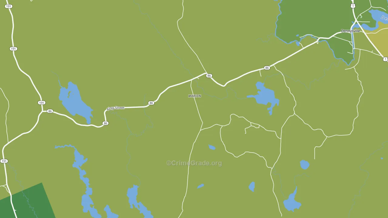 Marion, ME Map of Drug-Related Crime Rates