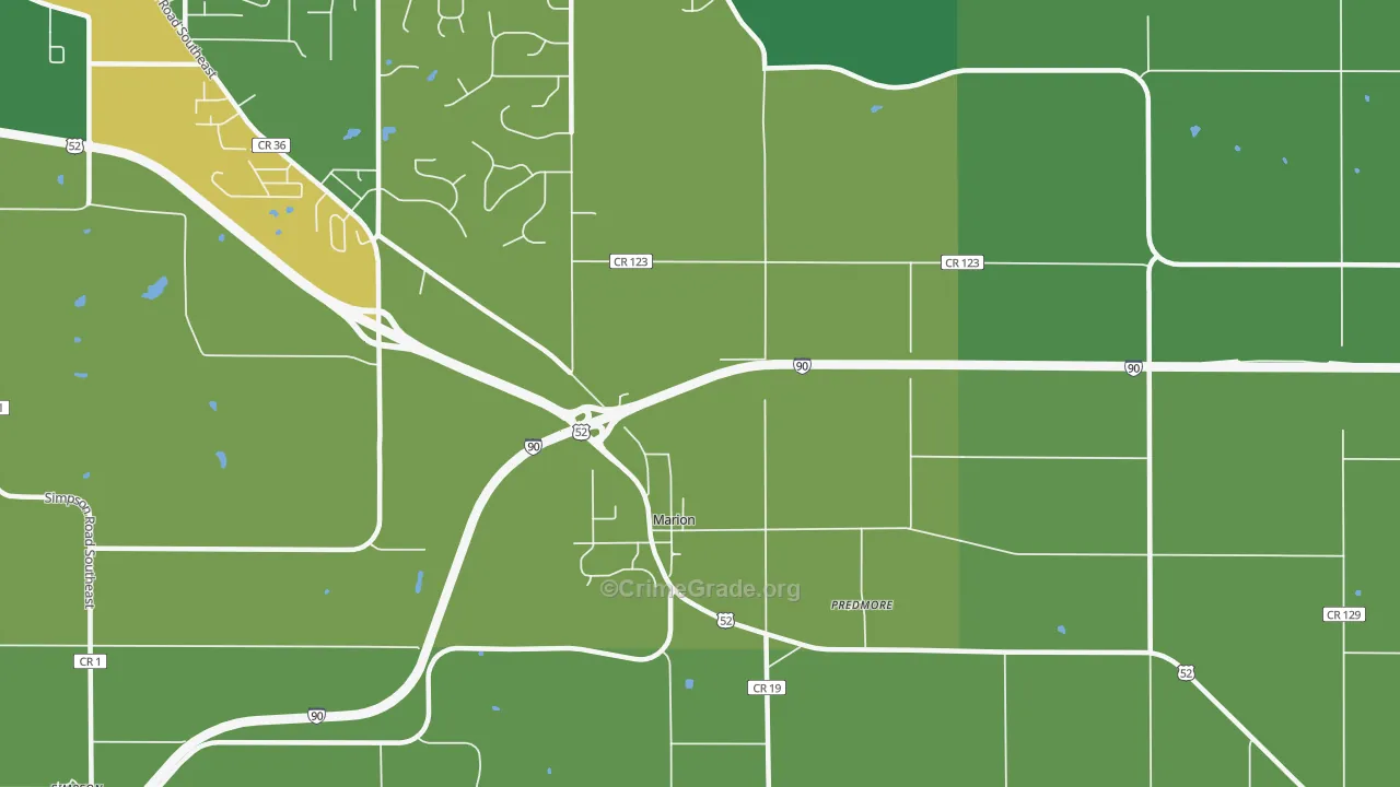 Marion, MN Map of Drug-Related Crime Rates
