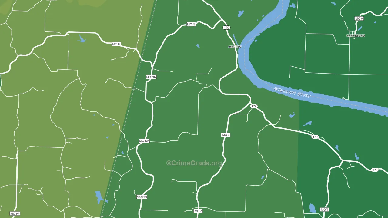Marion, MO Map of Drug-Related Crime Rates