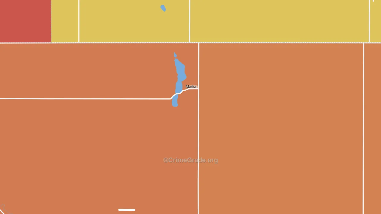 Marion, ND Map of Drug-Related Crime Rates