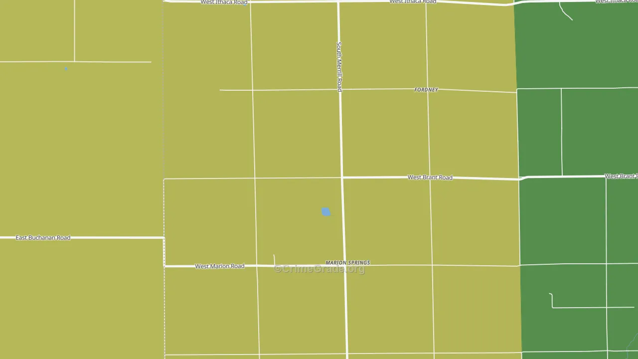 Marion Springs, MI Map of Drug-Related Crime Rates