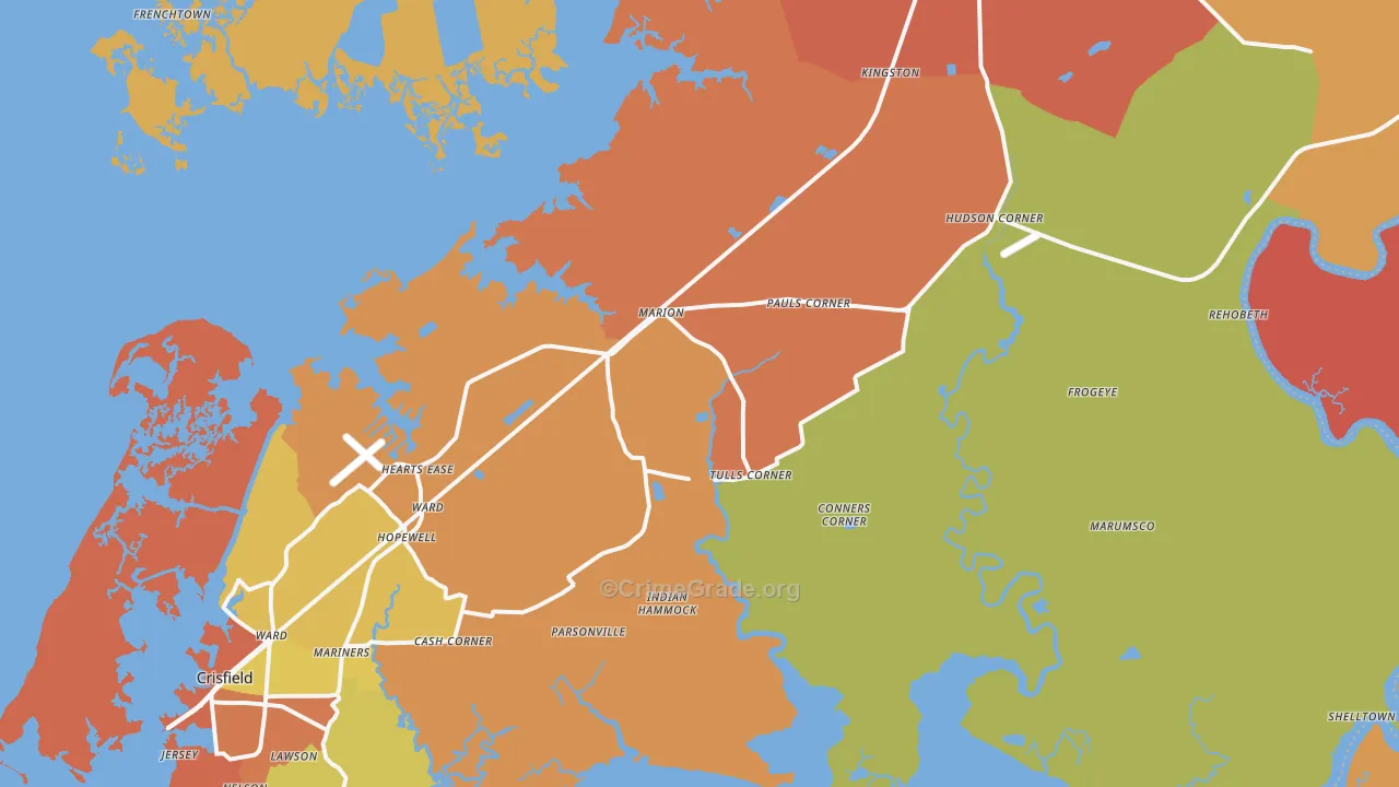 Marion Station, MD Map of Drug-Related Crime Rates