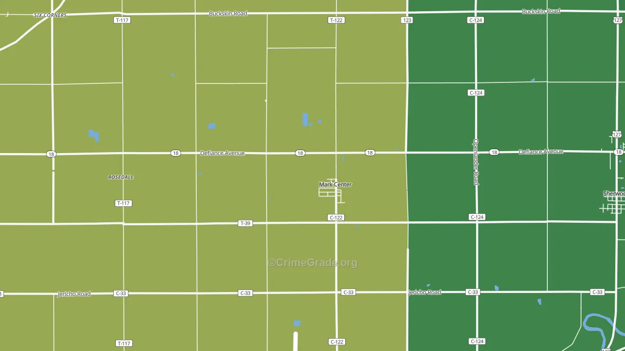 Mark Center, OH Map of Drug-Related Crime Rates
