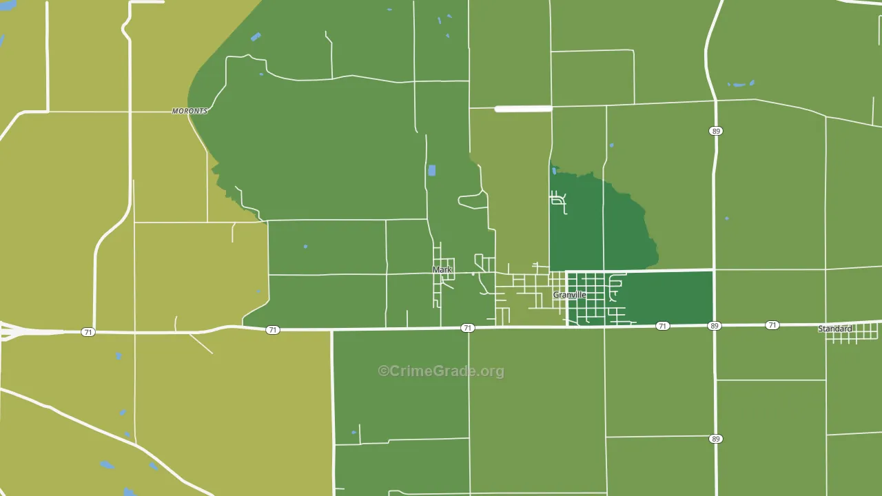 Mark, IL Map of Drug-Related Crime Rates
