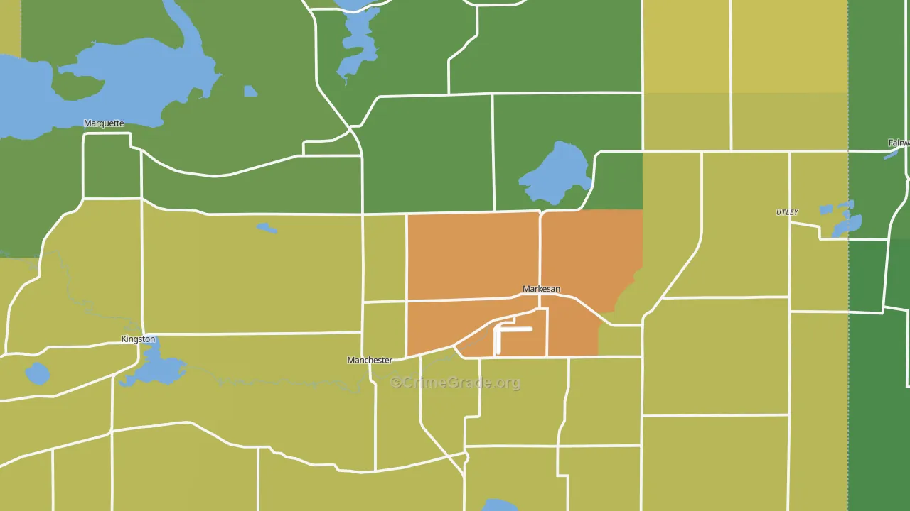 Markesan, WI Map of Drug-Related Crime Rates