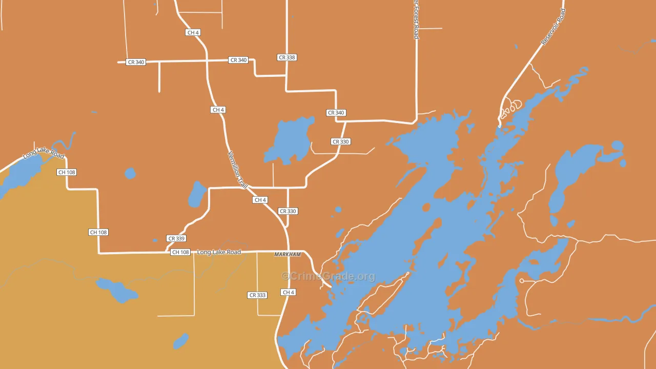Markham, MN Map of Drug-Related Crime Rates