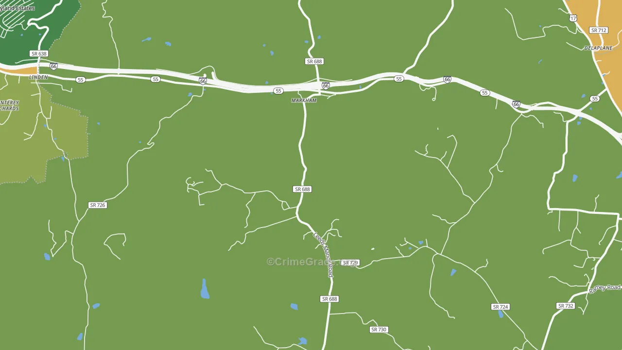 Markham, VA Map of Drug-Related Crime Rates