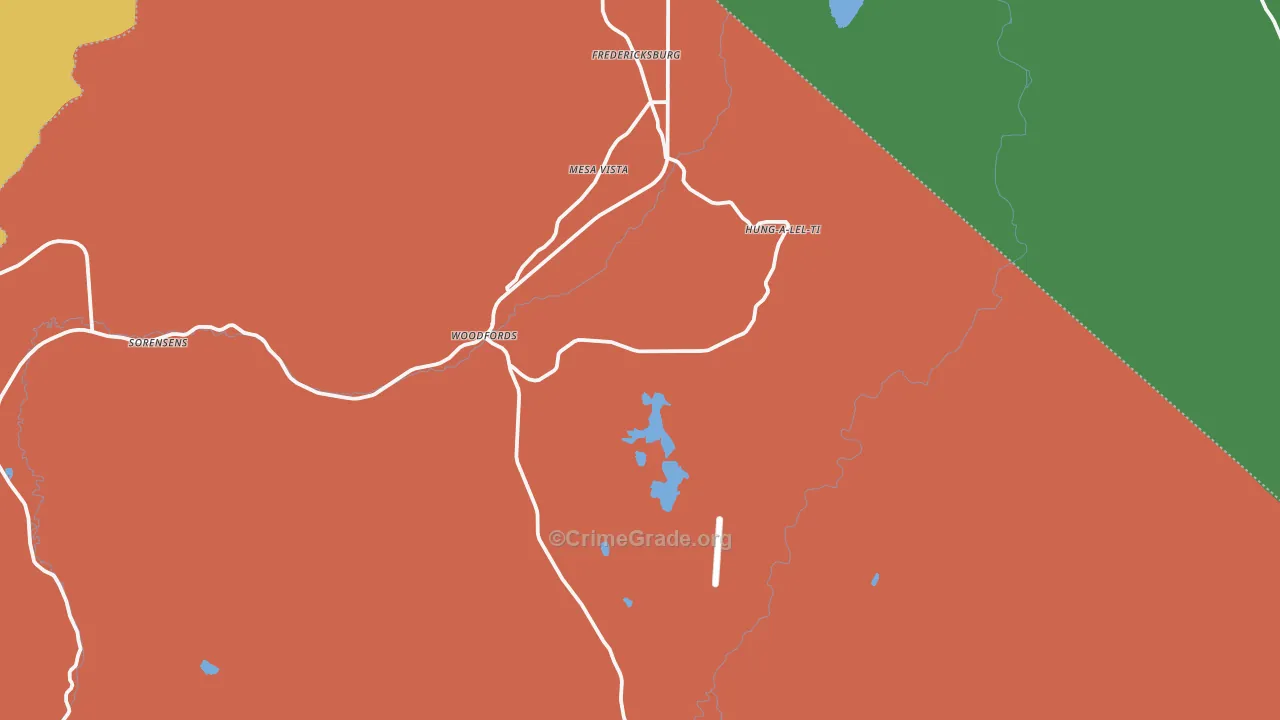 Markleeville, CA Map of Drug-Related Crime Rates