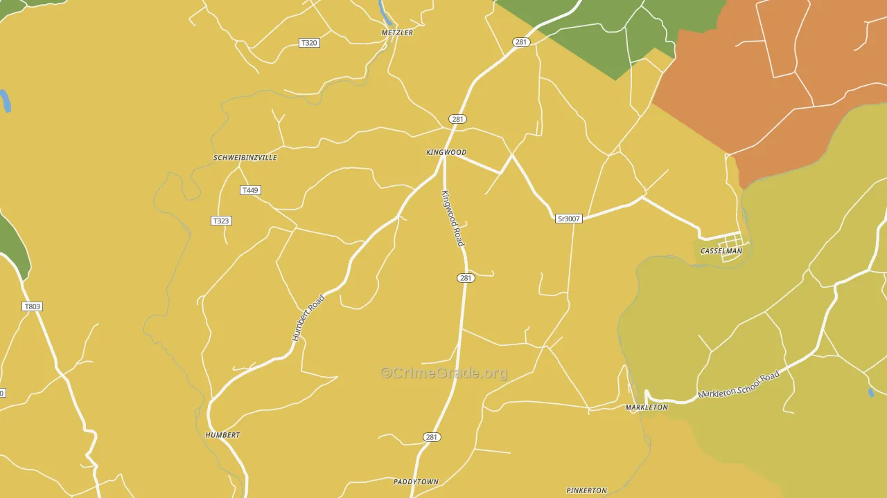 Markleton, PA Map of Drug-Related Crime Rates