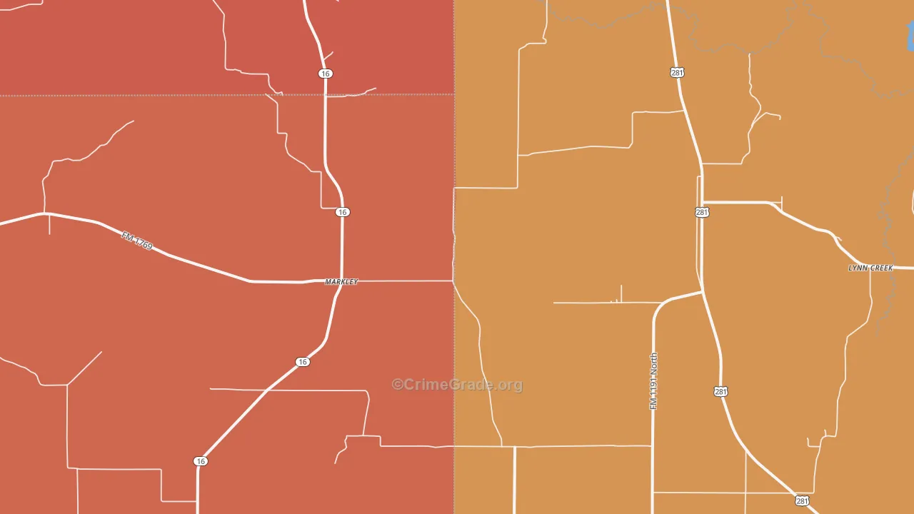 Markley, TX Map of Drug-Related Crime Rates