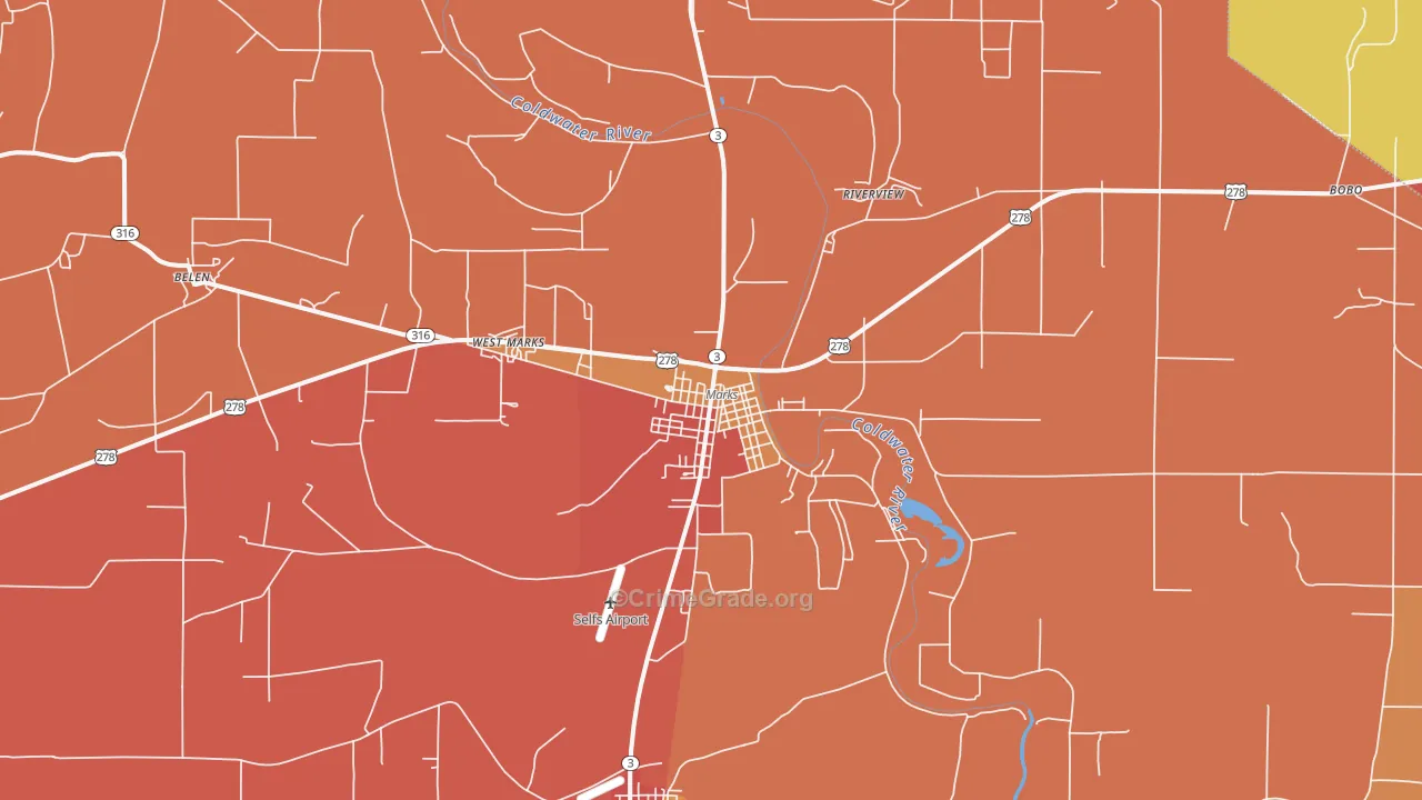 Marks, MS Map of Drug-Related Crime Rates