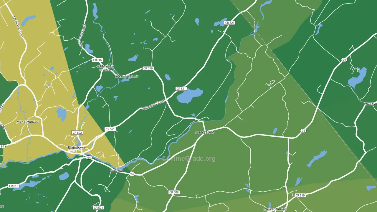 Marksboro, NJ Map of Drug-Related Crime Rates