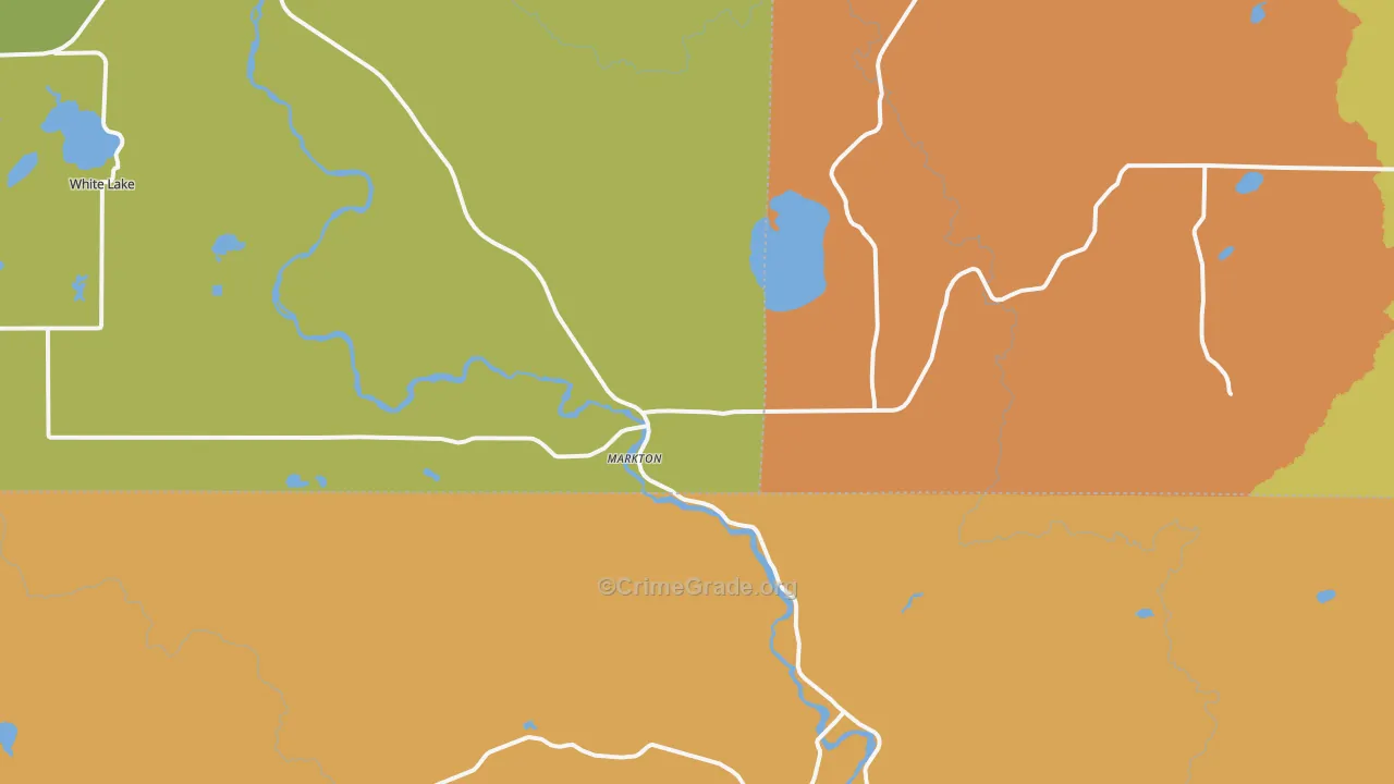 Markton, WI Map of Drug-Related Crime Rates