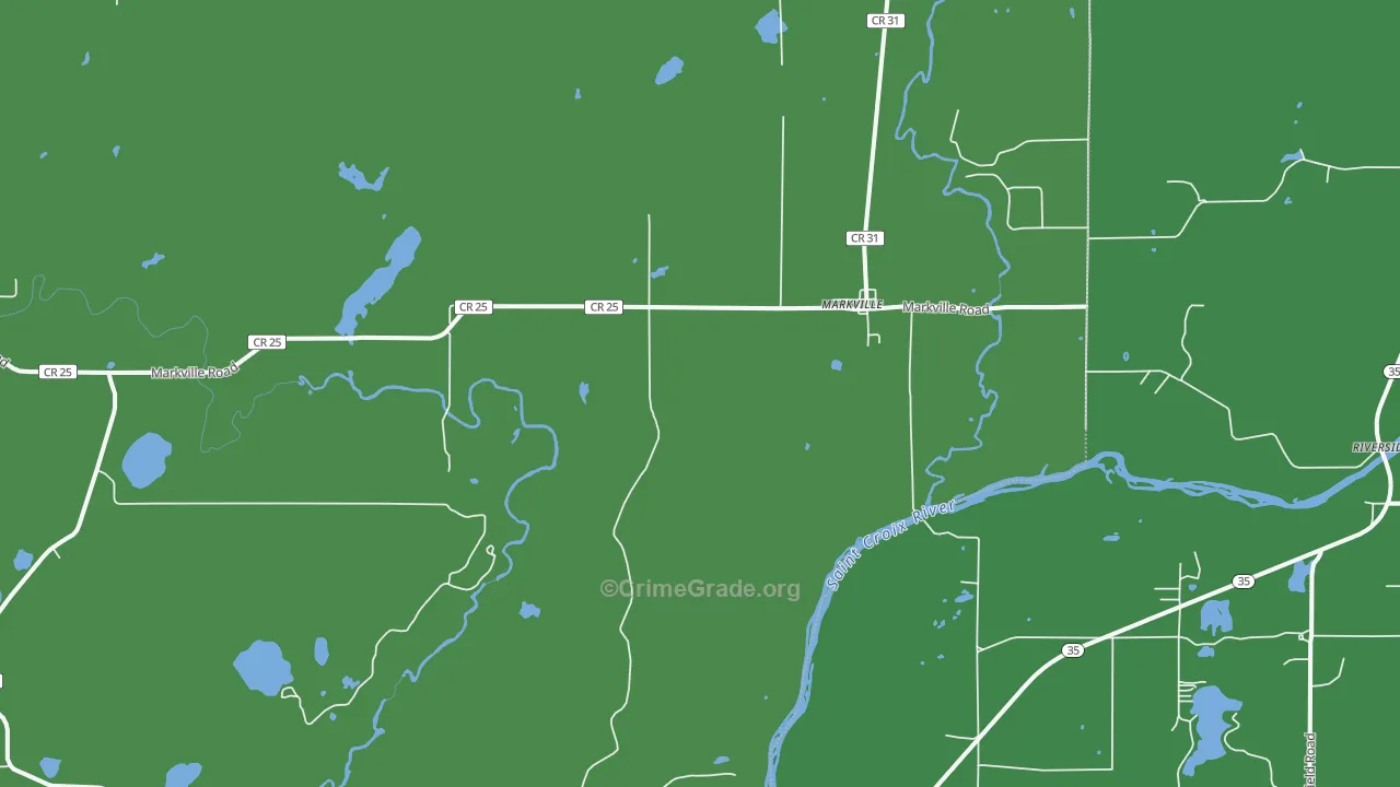 Markville, MN Map of Drug-Related Crime Rates