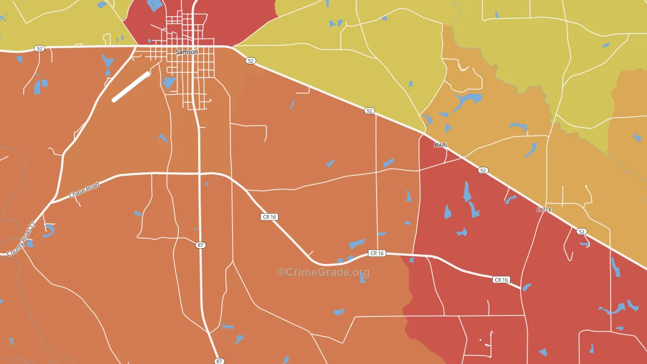 Marl, AL Map of Drug-Related Crime Rates