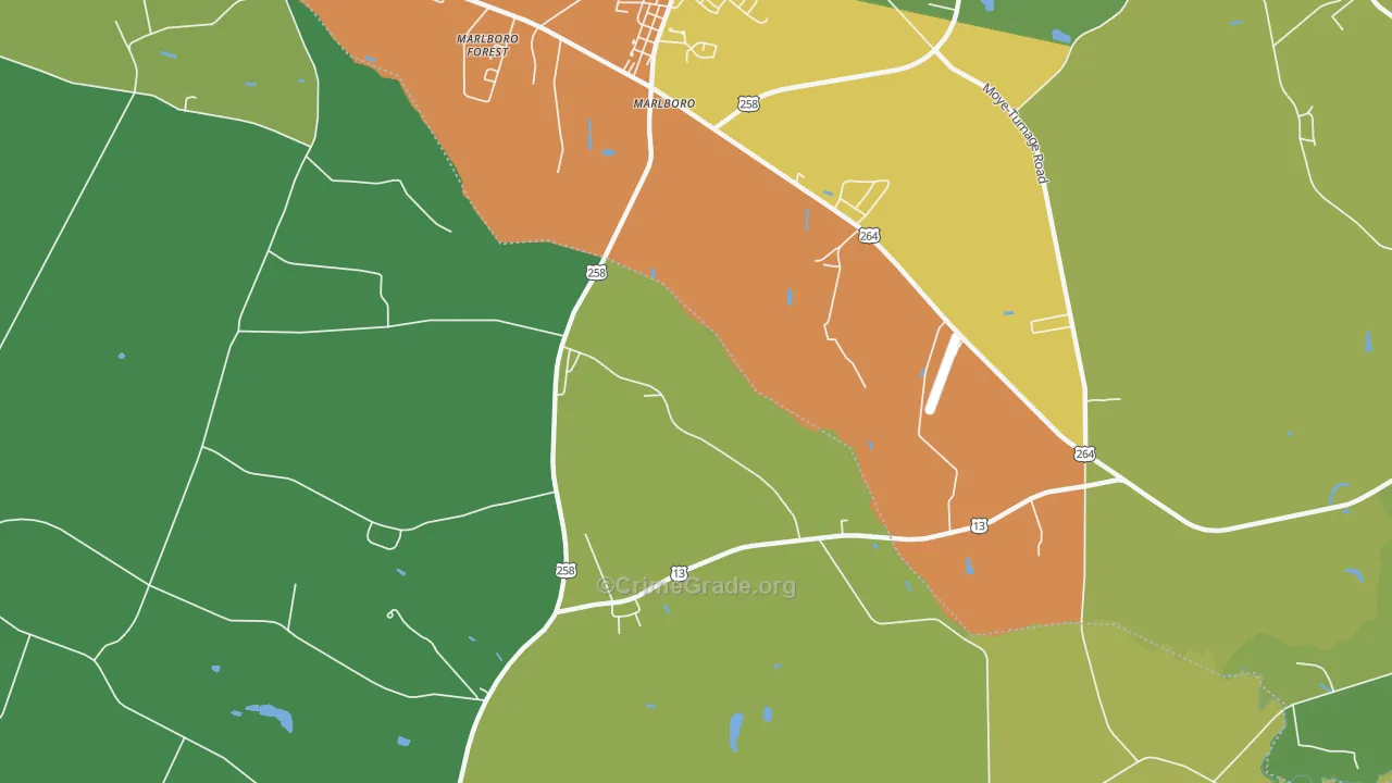 Marlboro, NC Map of Drug-Related Crime Rates