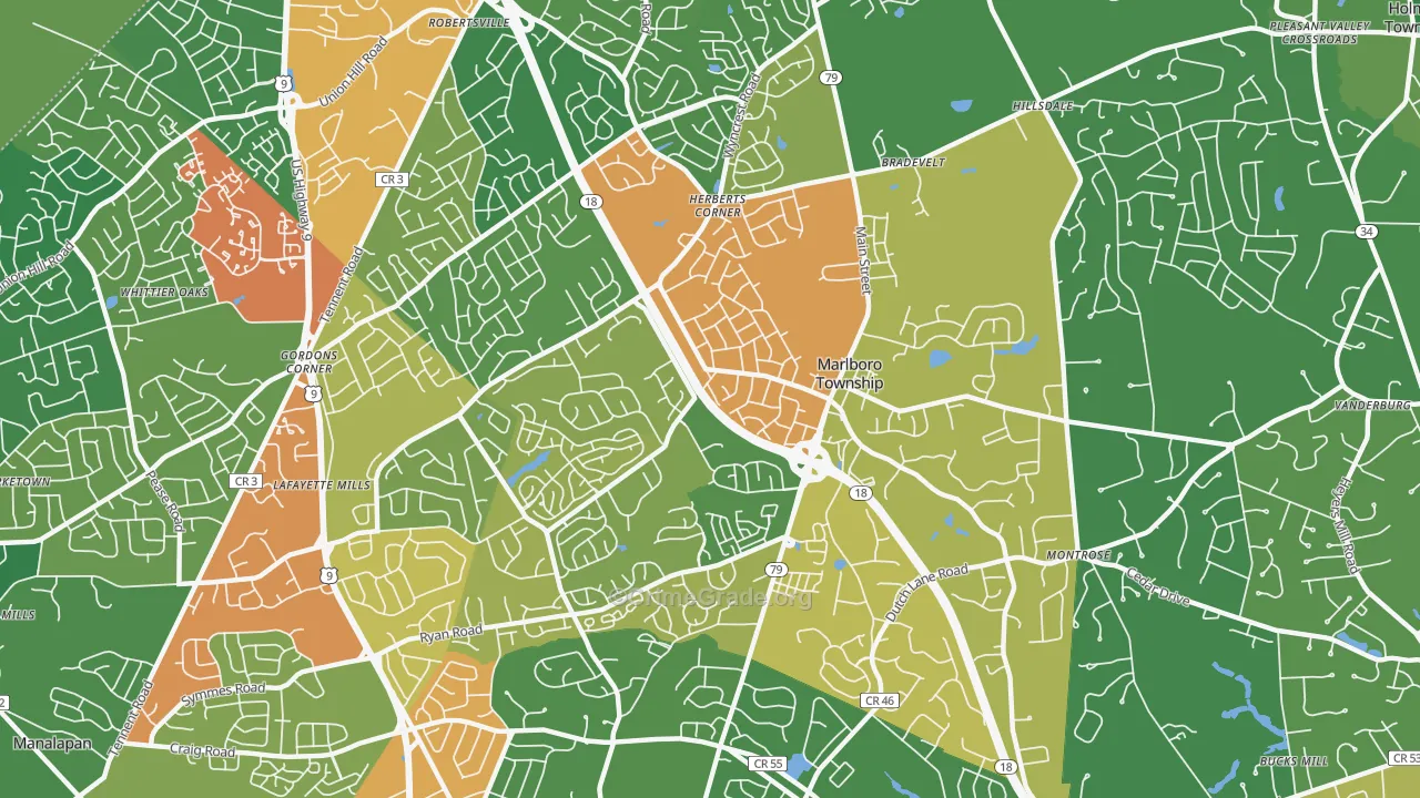Marlboro, NJ Map of Drug-Related Crime Rates