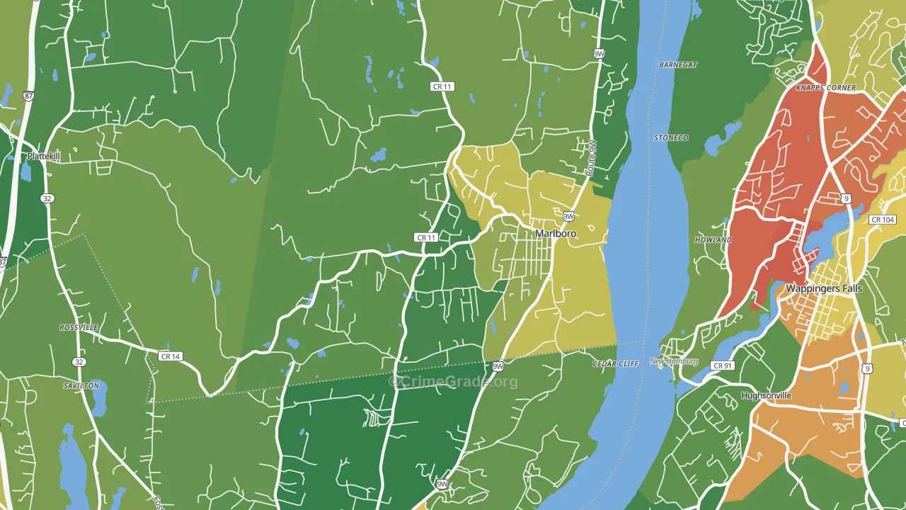 Marlboro, NY Map of Drug-Related Crime Rates