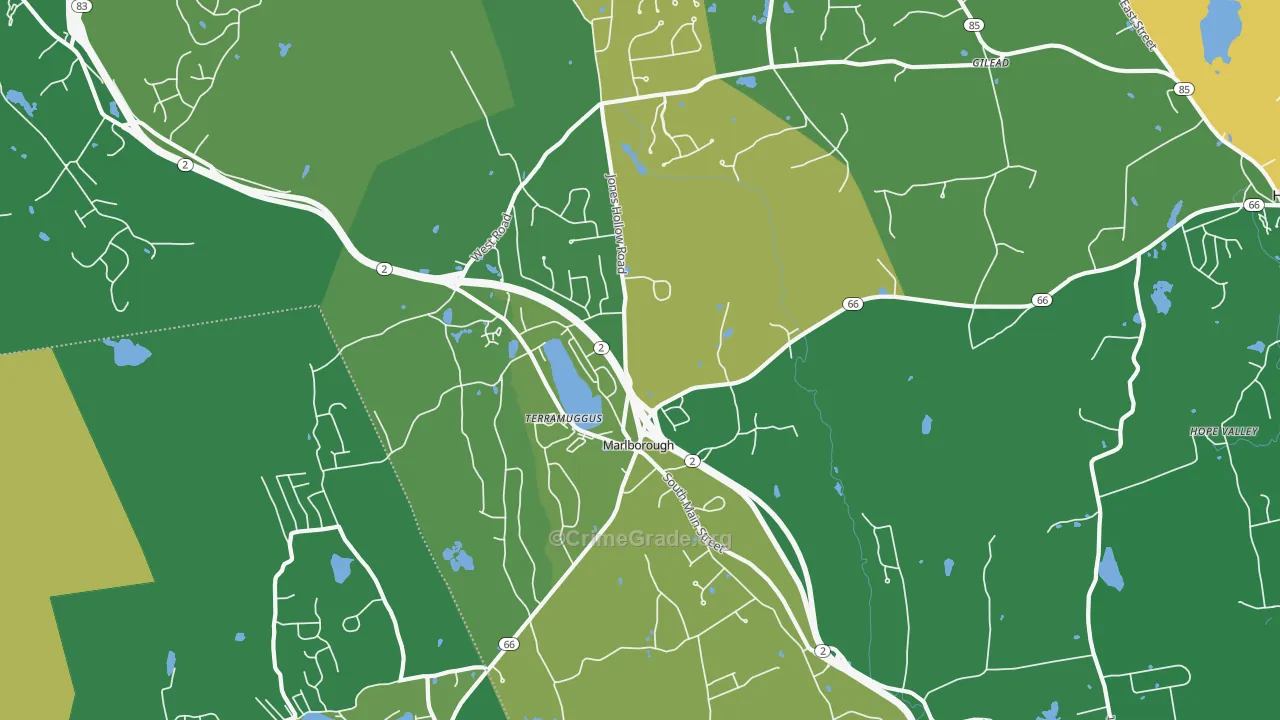 Marlborough, CT Map of Drug-Related Crime Rates