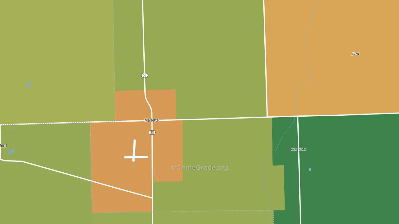 Marlette, MI Map of Drug-Related Crime Rates