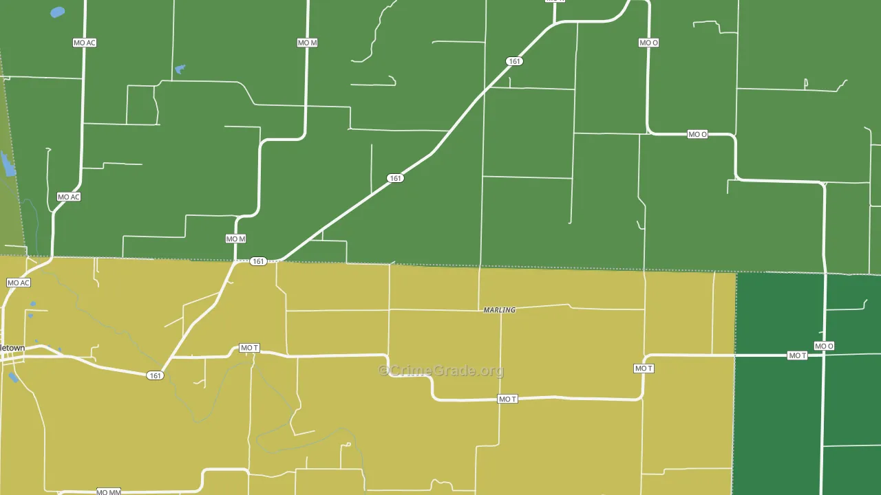 Marling, MO Map of Drug-Related Crime Rates